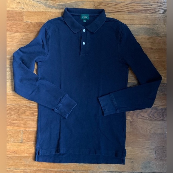 J.Crew Slim Long-Sleeve Classic Piqué Polo Shirt - Picture 2 of 16